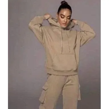 2 Piece Set Tracksuit Pocket Hoodies Sweatpants Suit.