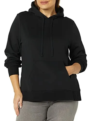 Amazon Essentials Women's French Terry Hooded Tunic Sweatshirt, Black, X-Small