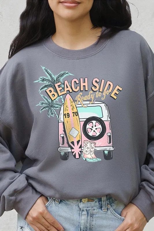 Beach Side Ready To Go Graphic Fleece Sweatshirts