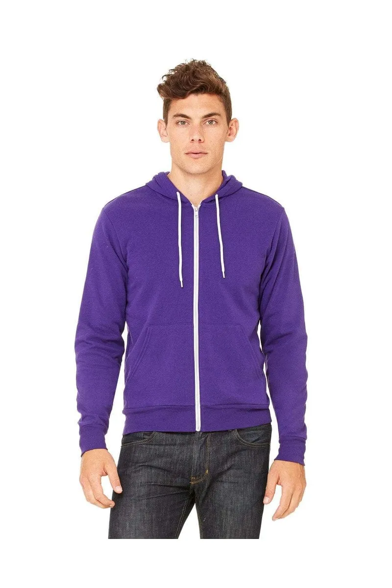 Bella Canvas 3739: Unisex Poly-Cotton Fleece Full-Zip Hoodies