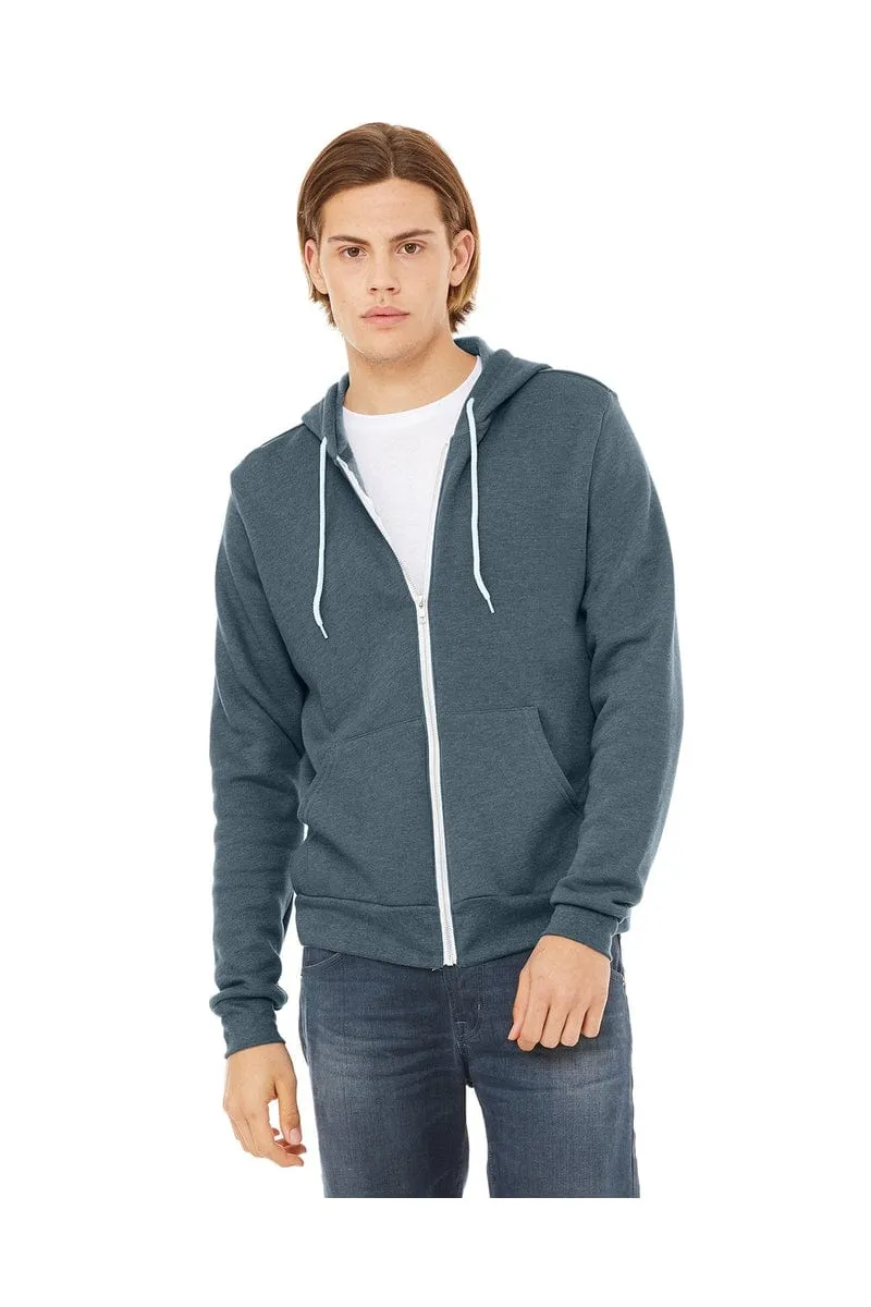 Bella Canvas 3739: Unisex Poly-Cotton Fleece Full-Zip Hoodies