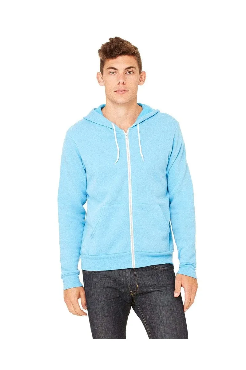 Bella Canvas 3739: Unisex Poly-Cotton Fleece Full-Zip Hoodies