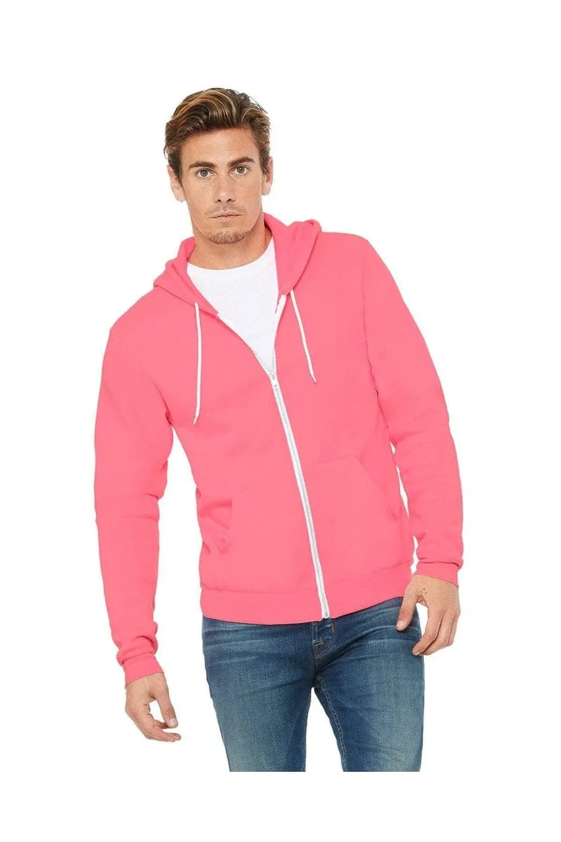 Bella Canvas 3739: Unisex Poly-Cotton Fleece Full-Zip Hoodies