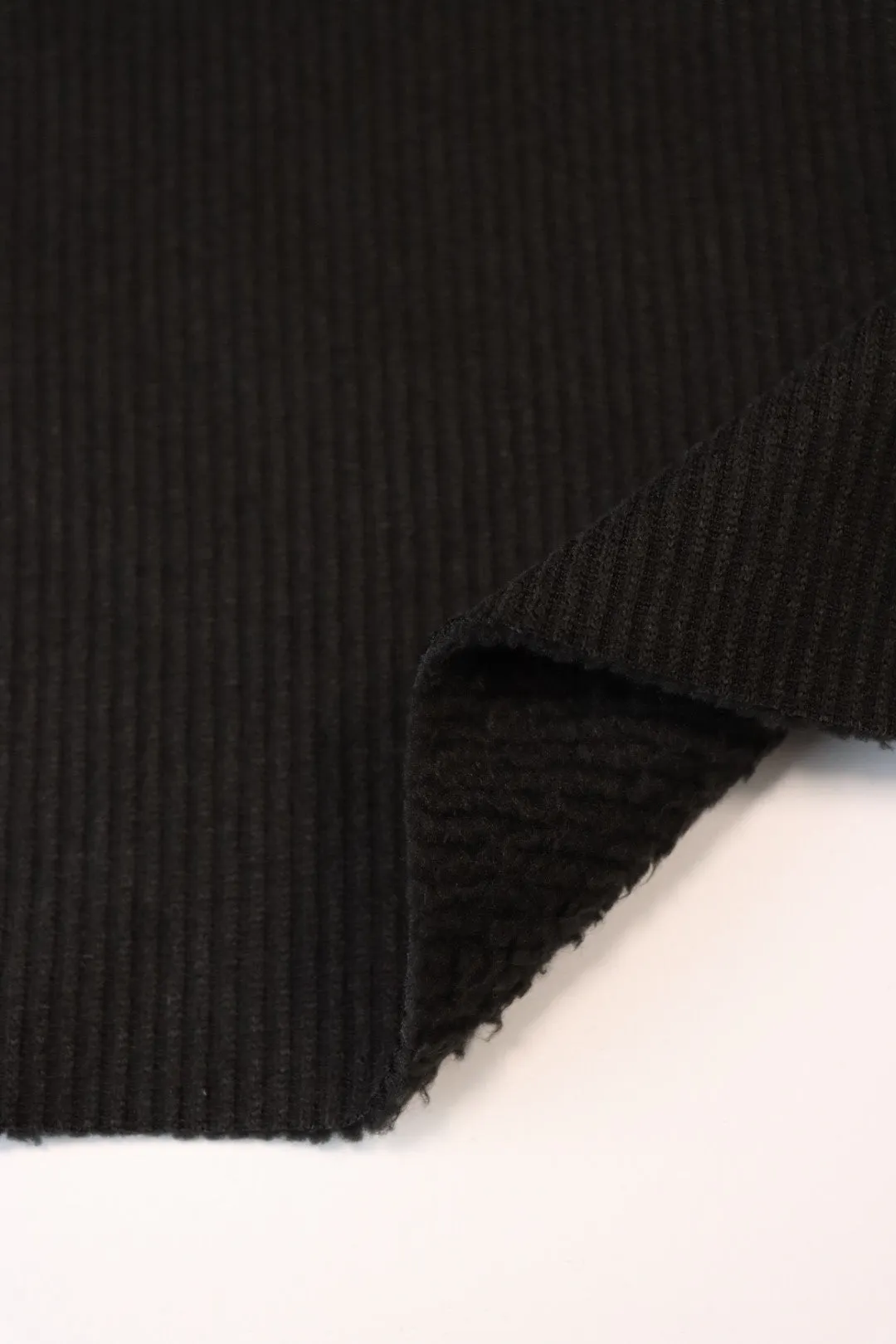 Black Polartec Wind Pro Ribbed Sweater Fleece