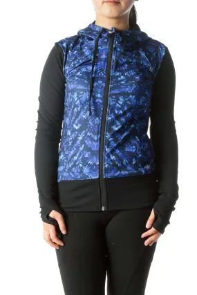 Blue Black Hooded Sport Jacket