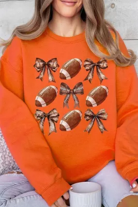 Coquette Football Bow Graphic Fleece Sweatshirts