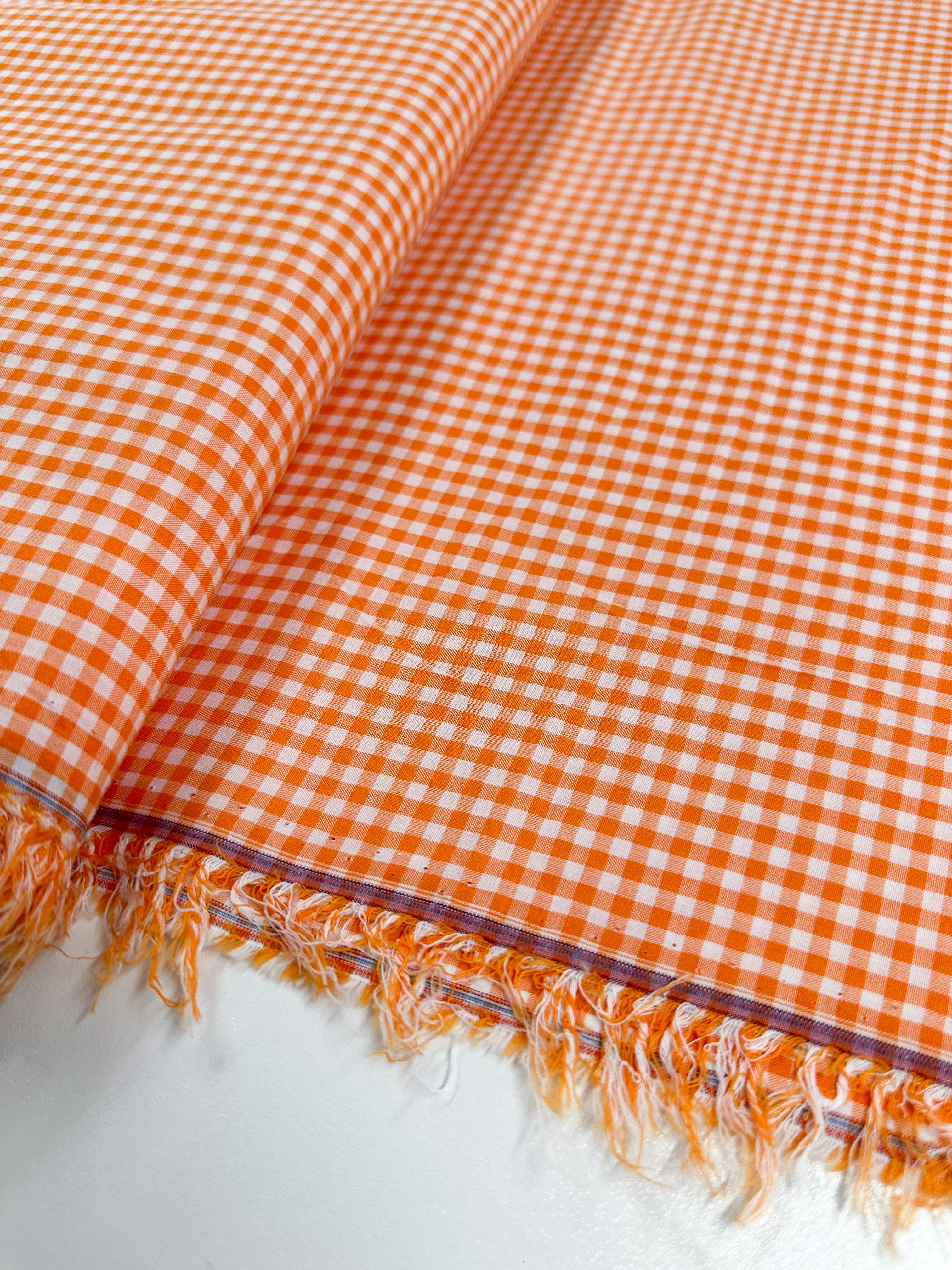 Cotton Gingham Mini - Orange - 112cm