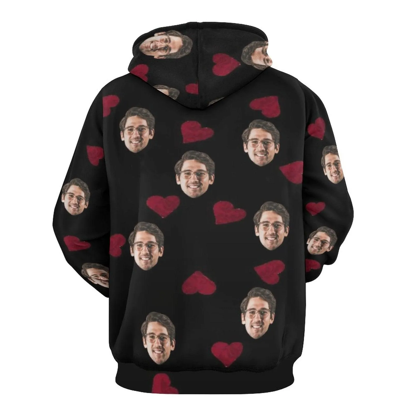 Custom Face Cool Hoodie Designs Love Heart Large Size Personalized Face Unisex Loose Hoodie Custom Top Outfits