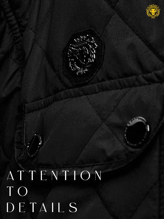 Flap Pockets Men's Black Puffer Vest