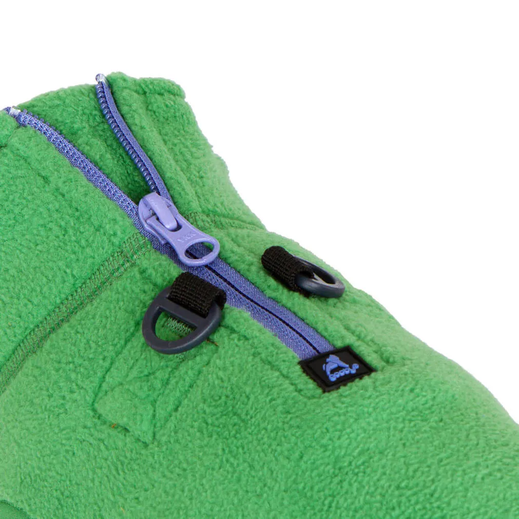 half zip-up fleece vest - green