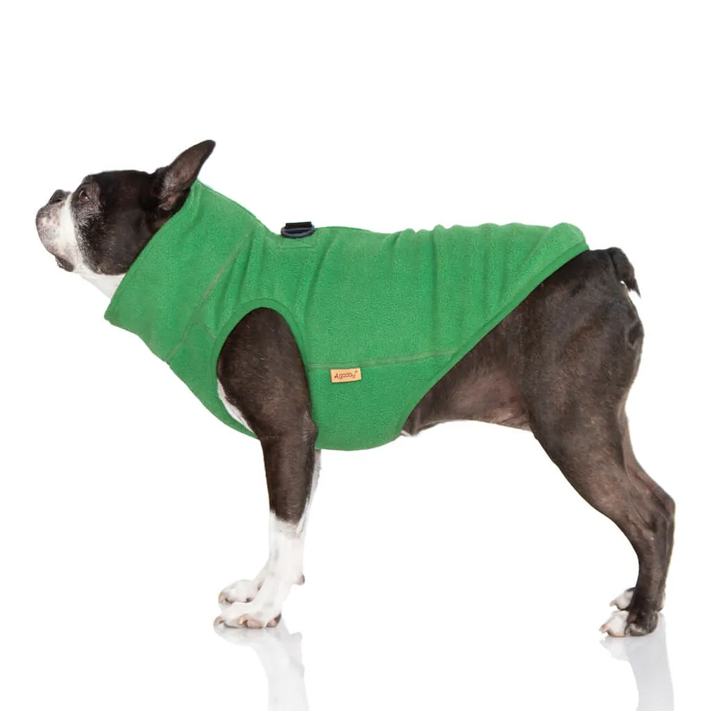 half zip-up fleece vest - green