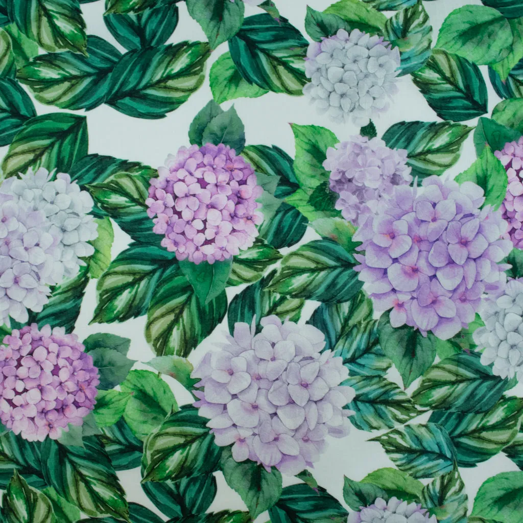 Hydrangeas Printed Linen