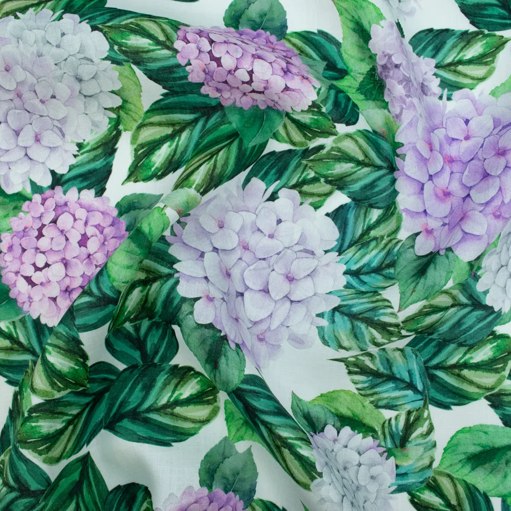 Hydrangeas Printed Linen