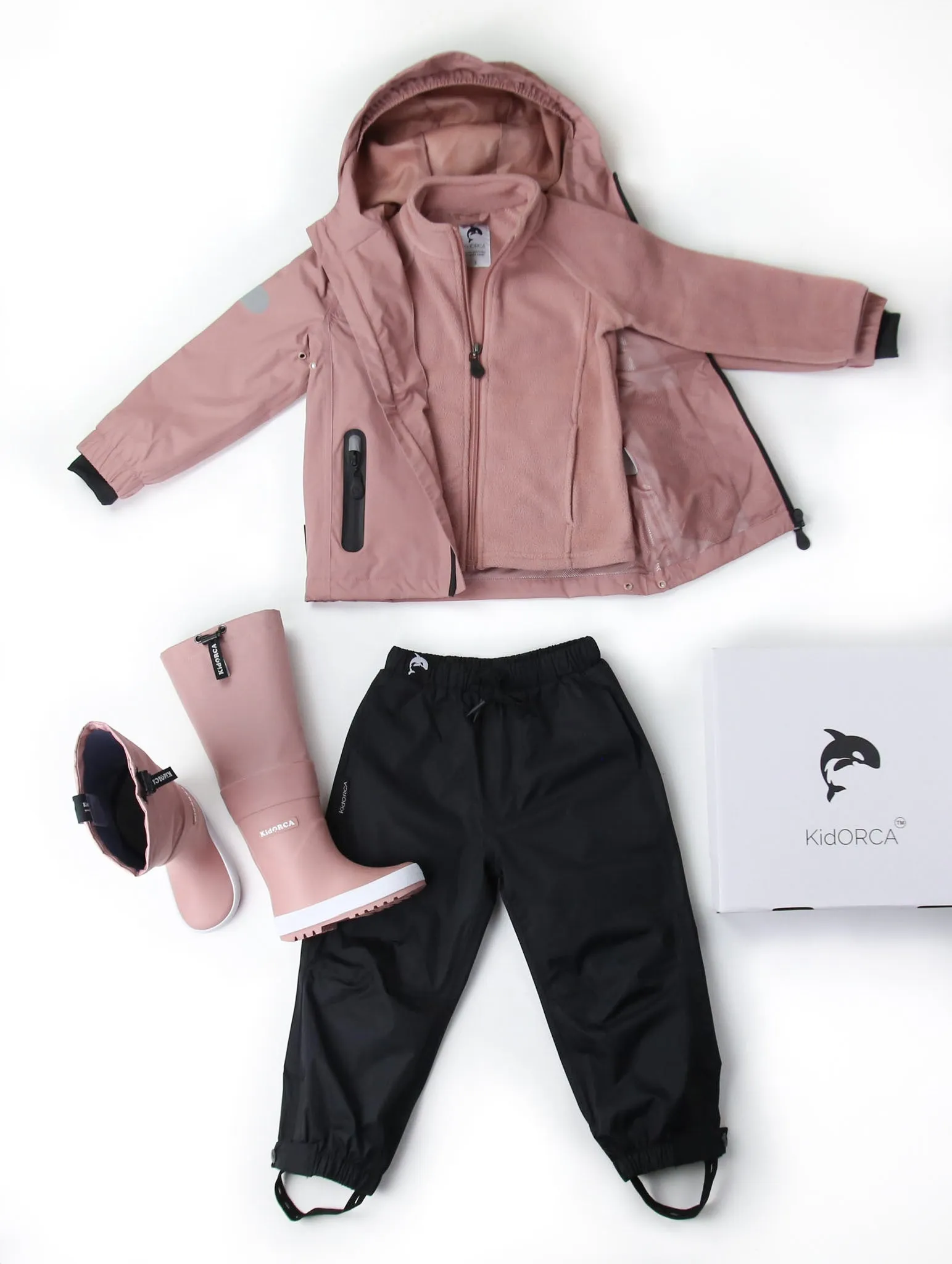 KidORCA Kids Rain Jacket _ Ash Rose _ Model 2022