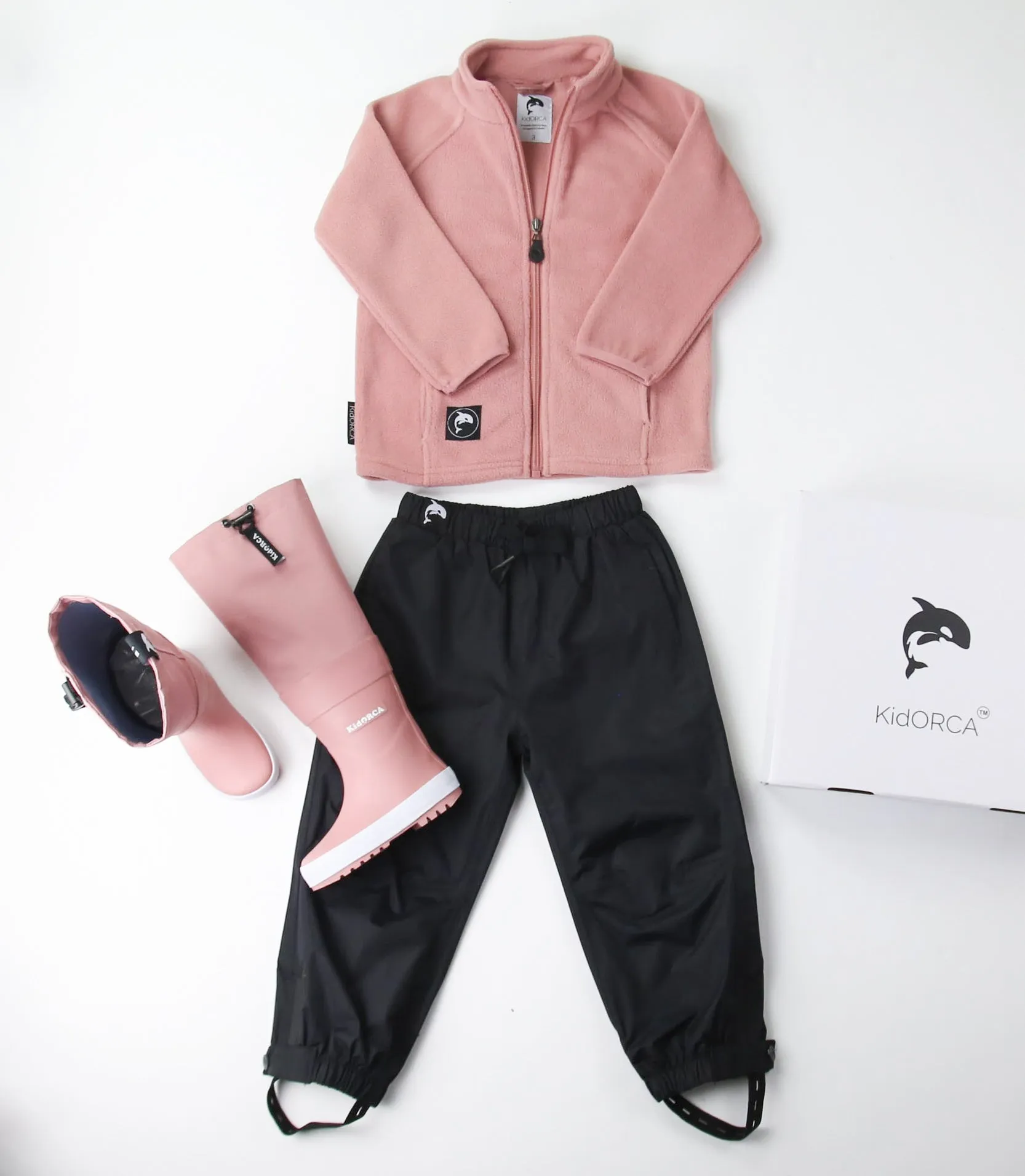 KidORCA Kids Rain Jacket _ Ash Rose _ Model 2022