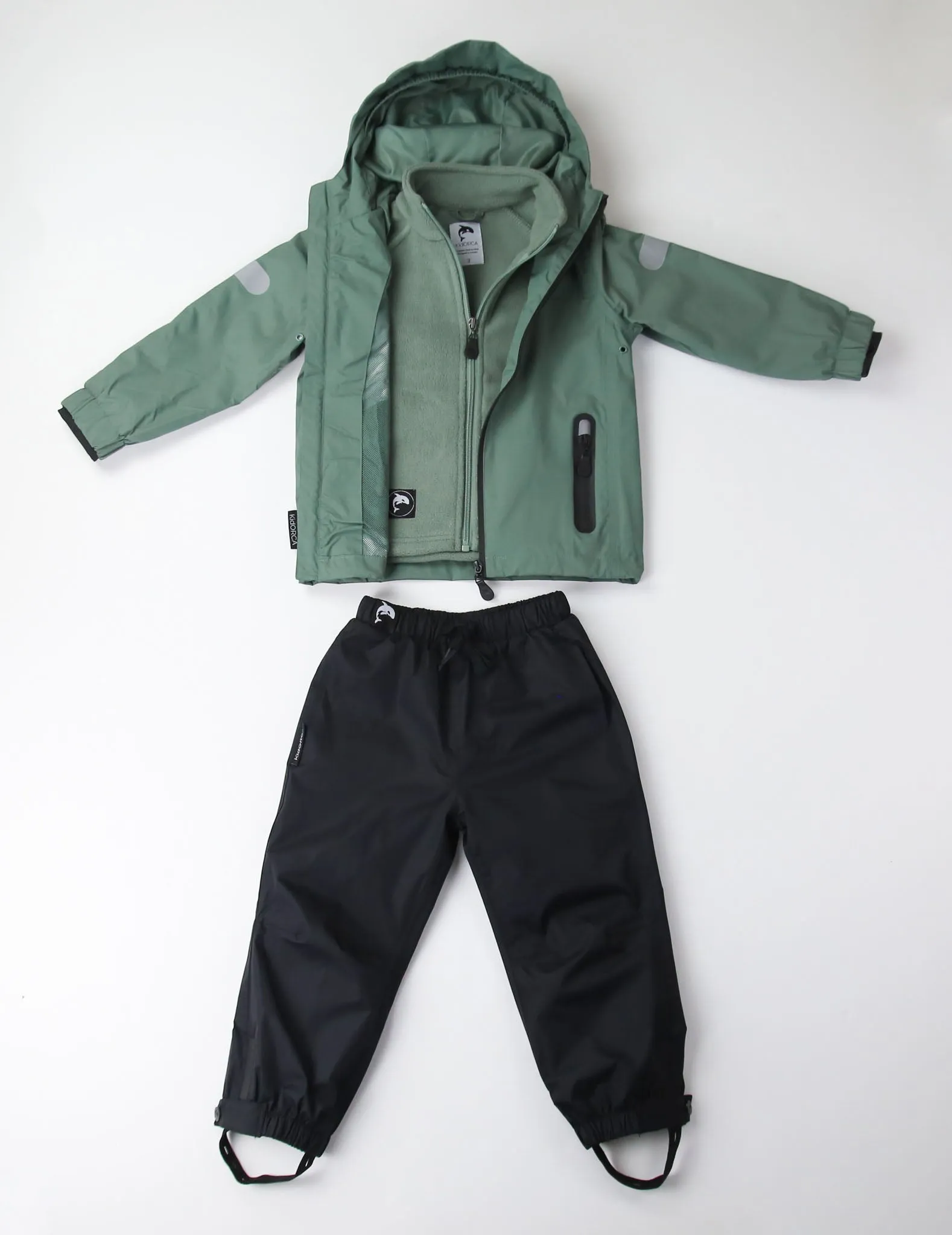 KidORCA Kids Rain Jacket _ Olive _ Model 2022