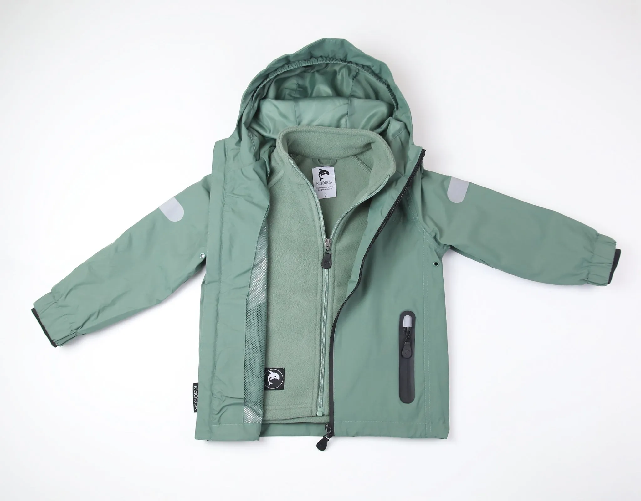 KidORCA Kids Rain Jacket _ Olive _ Model 2022