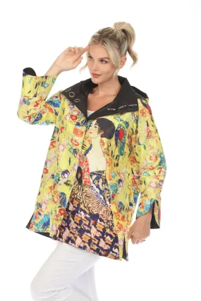 Klimt Print Reversible Rain Coat