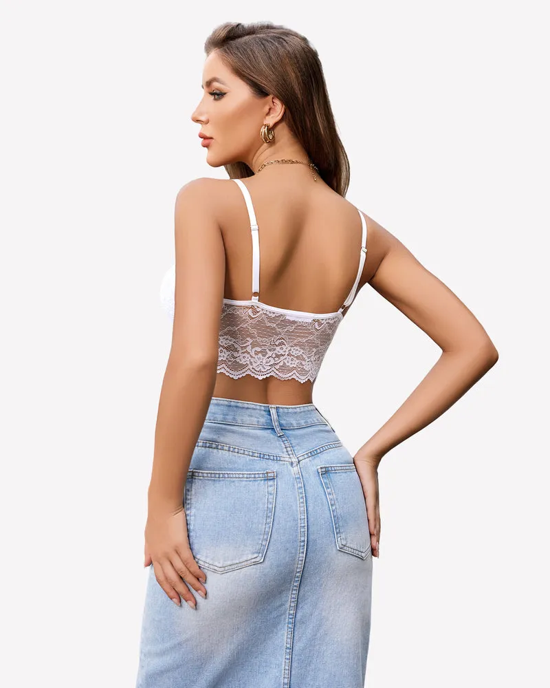 Lace Bustier Tops Cami Crop Top