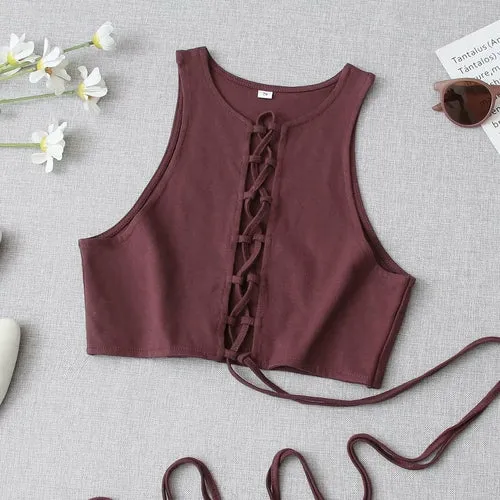 Lace-up Bandage Tank Top