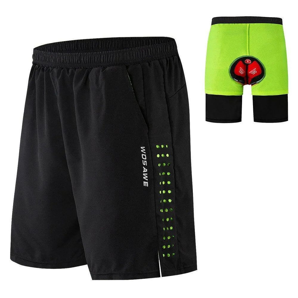 Men Bike Short with 3D Gel Padding and Mesh Lining Breathable Quick Dry Loose-Fit Bicycle Shorts Cycling Running Summer Shorts