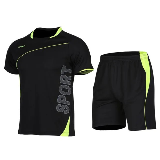 Men's Sportswear Jersey Running Sports Sets Basketball Workout Gym Summer Shirts Quick Dry Shorts