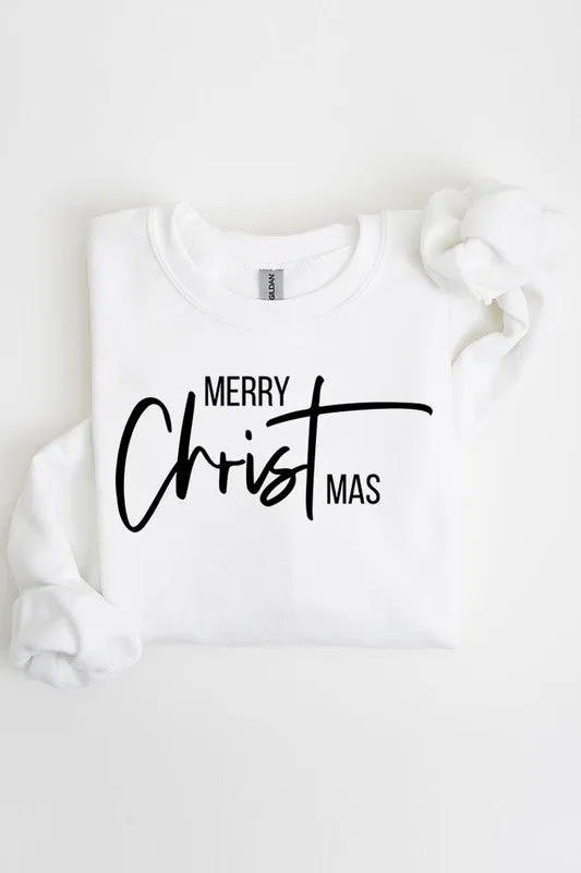 Merry Christmas Graphic Fleece Sweatshirts