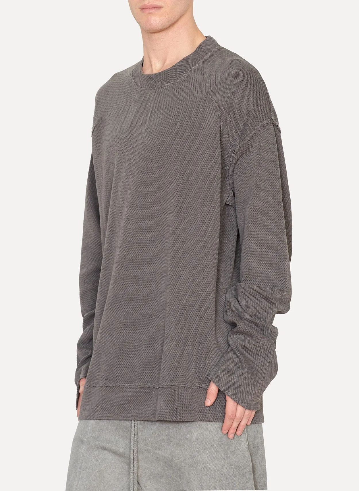 Old Grey Pique Fleece Maxi Sweatshirt