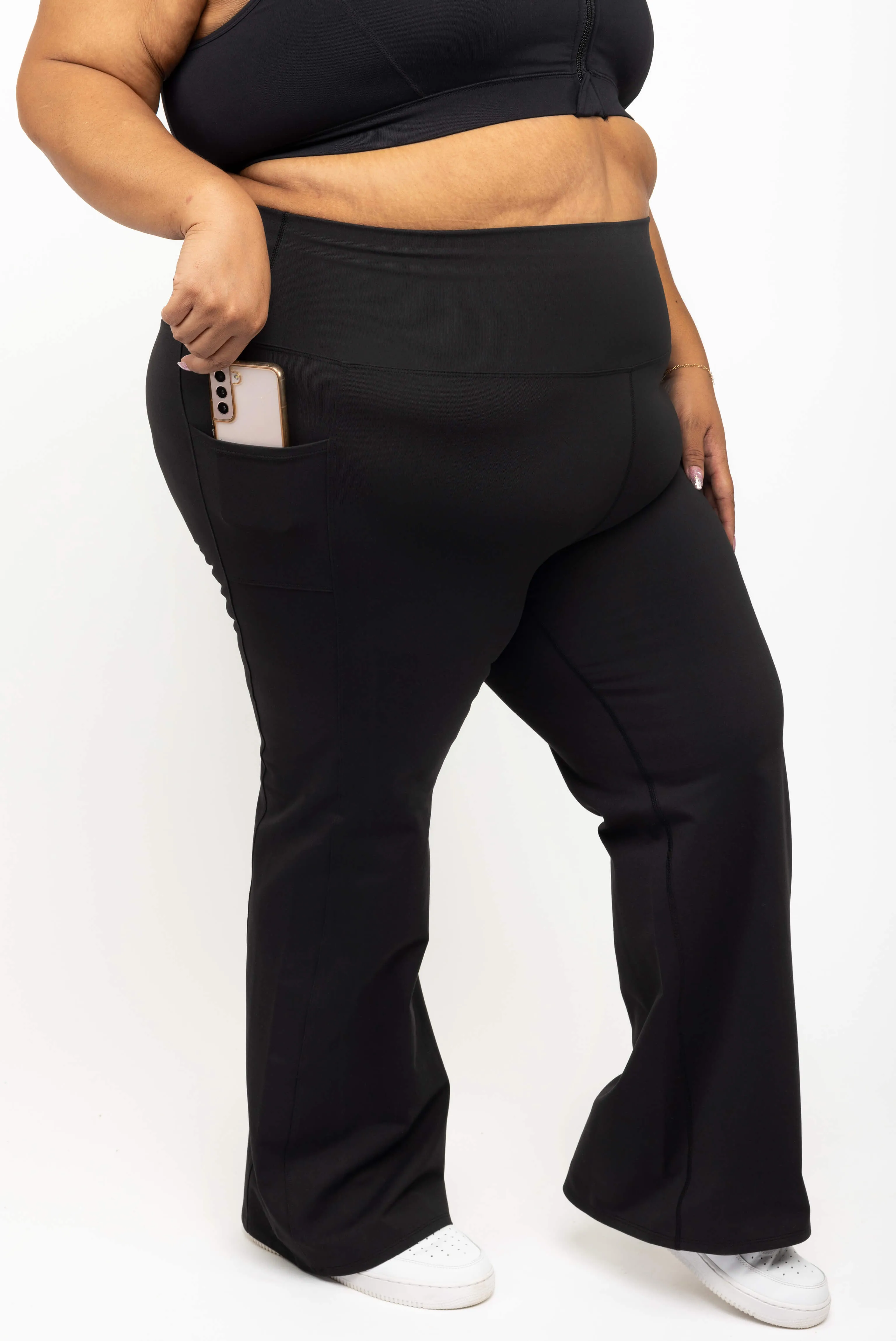 Pocket Flare Leggings - Black