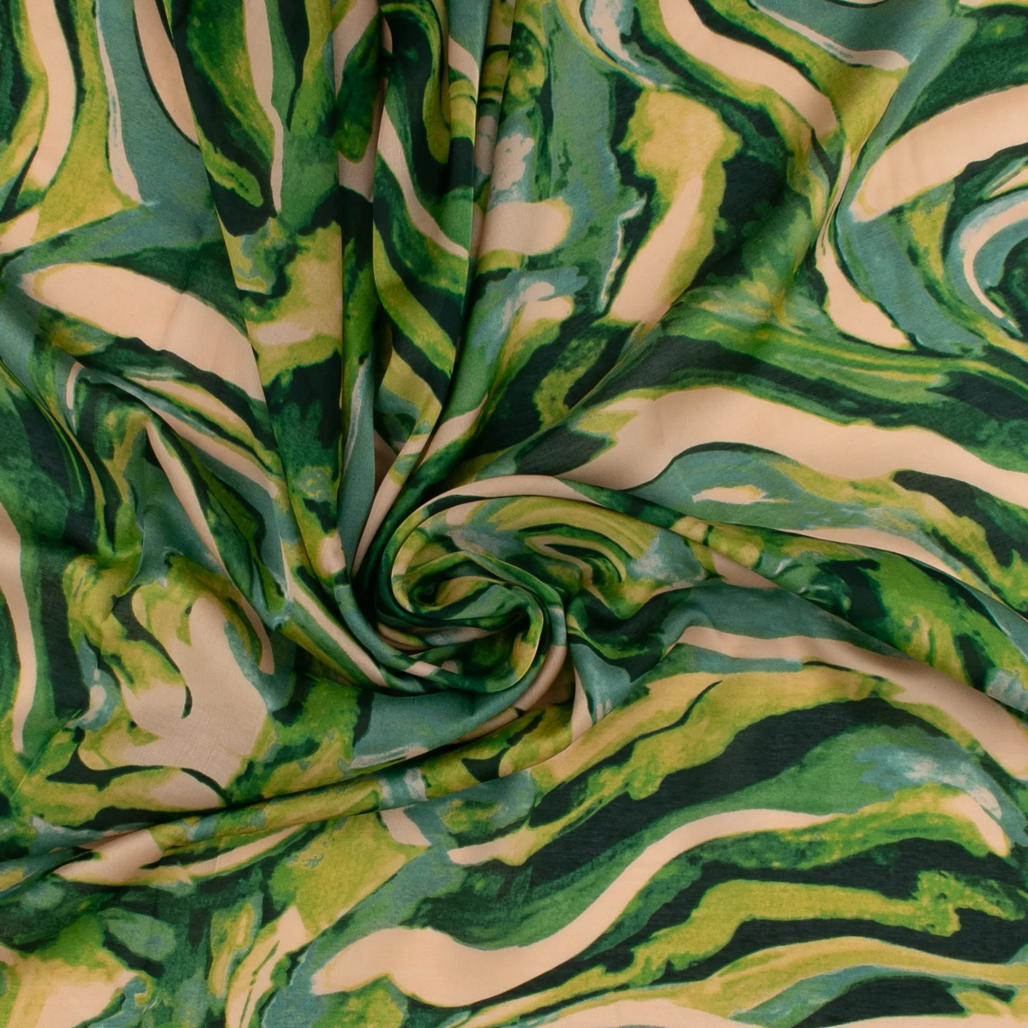 Printed Faux Silk - BRIANA - 010 - Green