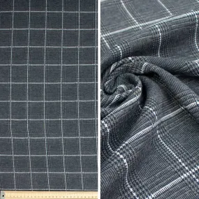 Printed Suiting Knit Design-3 Grey Check