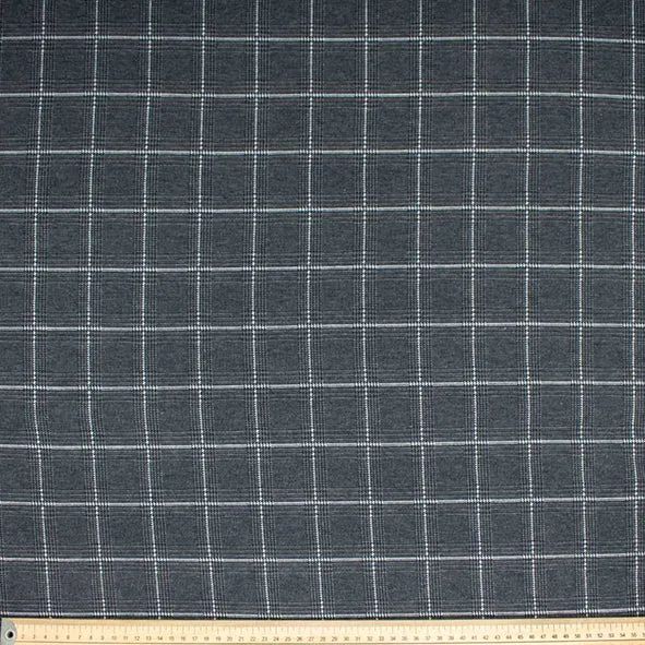 Printed Suiting Knit Design-3 Grey Check