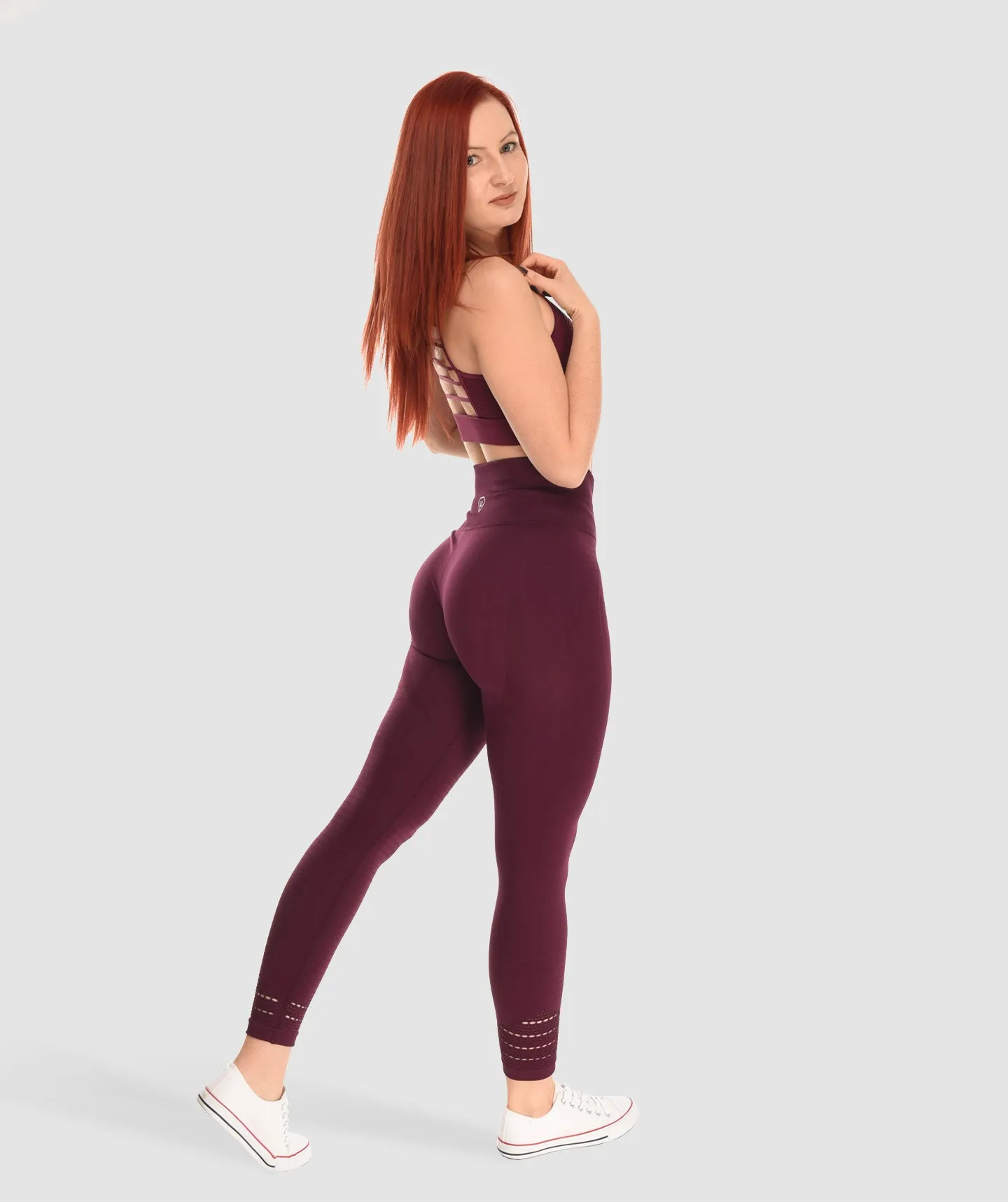 Sarafinna Leggings High Waist in Burgundy