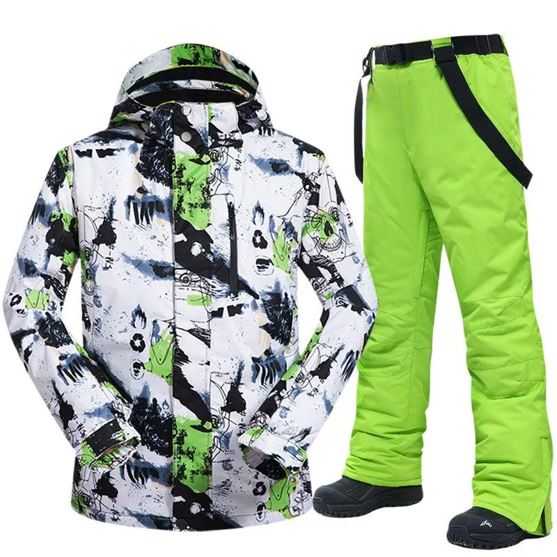 Ski Suit Men Winter -30℃ Warm Windproof