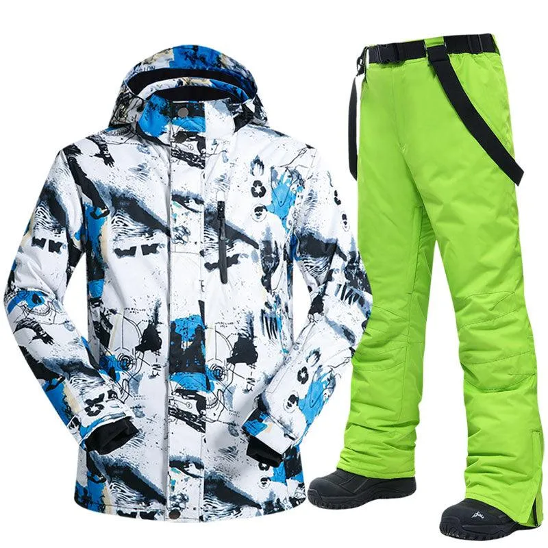 Ski Suit Men Winter -30℃ Warm Windproof