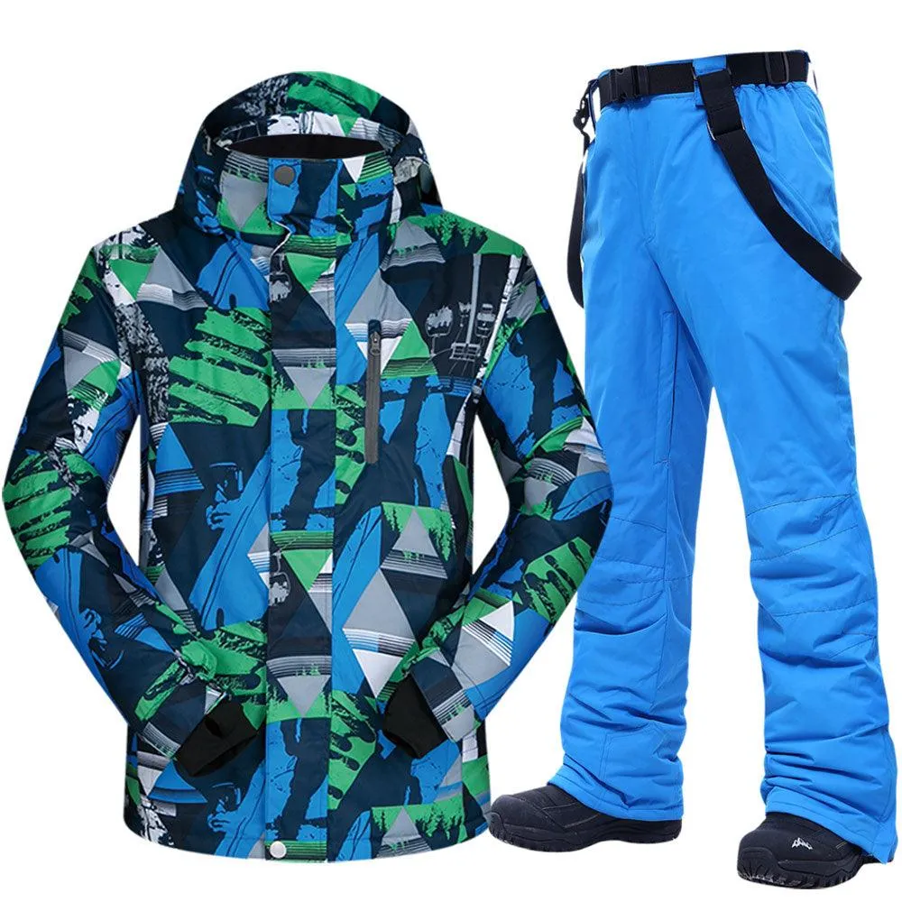 Ski Suit Men Winter -30℃ Warm Windproof