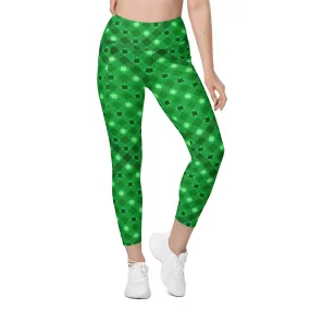 St. Patrick's Day Plaid Leggings With Pockets