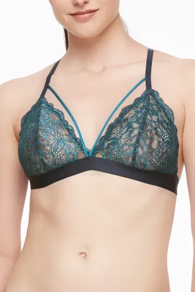 Stone/ Oceanview Cross Dye Strappy Bralette