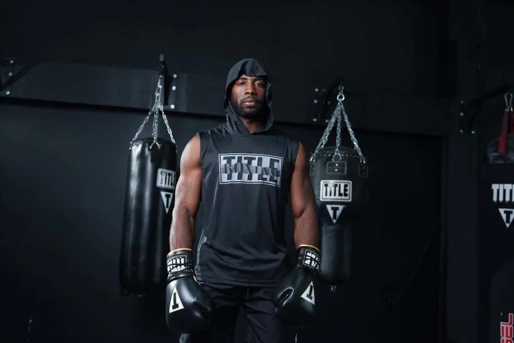 TITLE Boxing Simply Shredded Sleeveless Hoodie