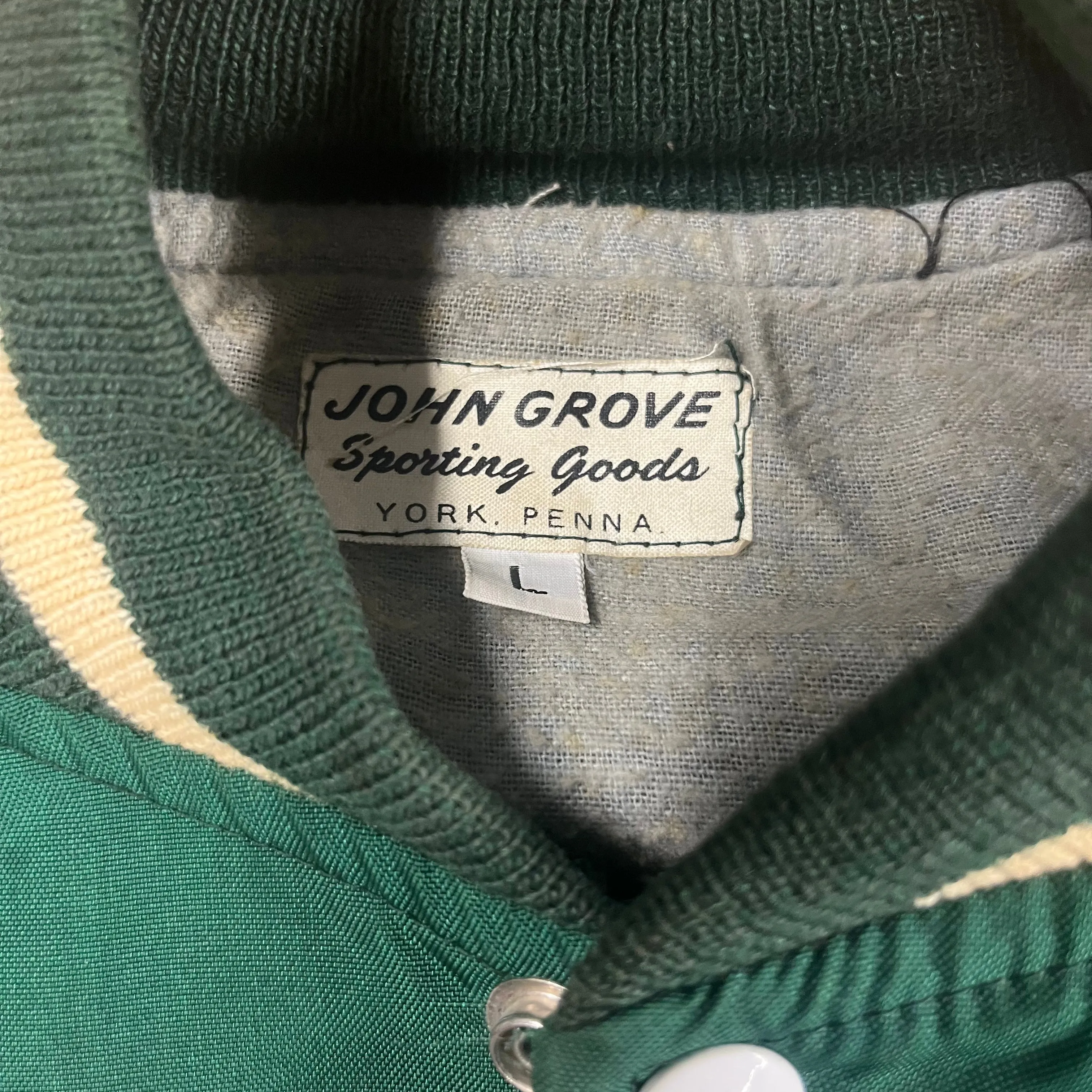 Vintage John Grove Sporting Goods "York, PA" Leather Trim Jacket