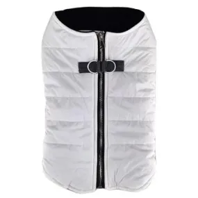 Zip-up Dog Puffer Vest - White